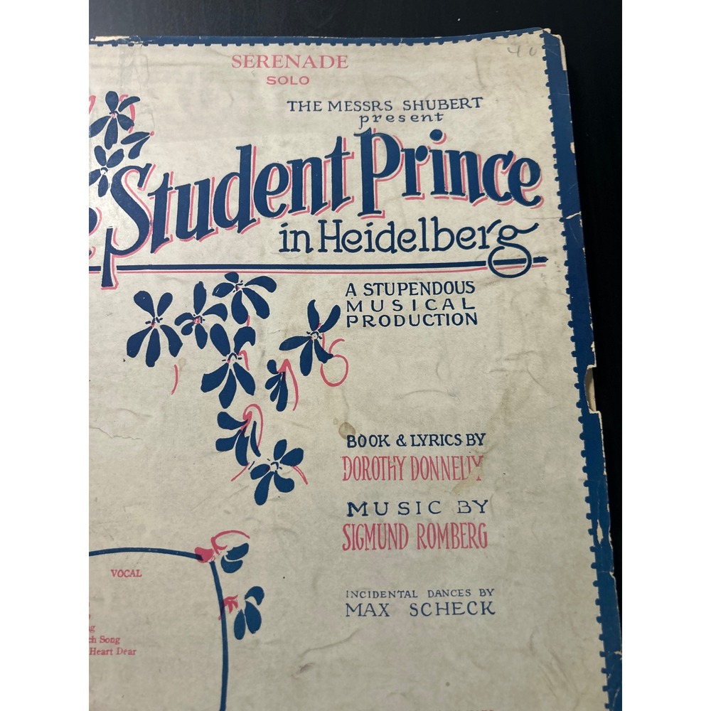 Sheet Music Serenade Solo The Student Prince in Heidelberg Sigmund Romberg Harms - Picture 4 of 10